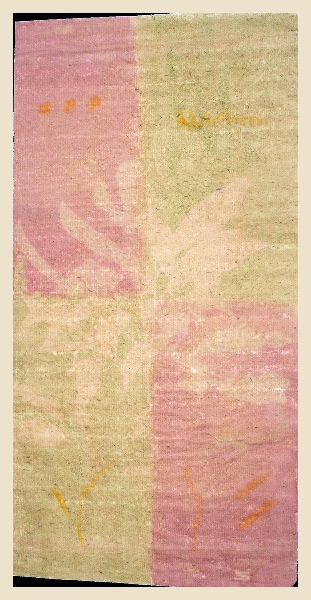 Antotipia de uma árvore ameaçada, com pigmento vegetal sobre papel de cânhamo